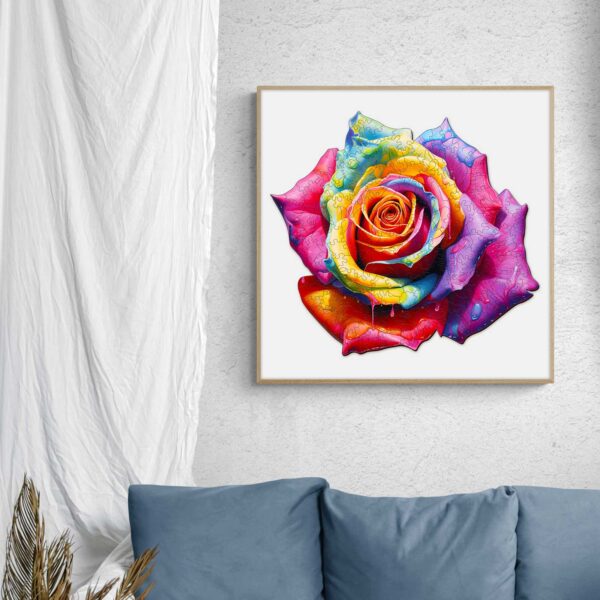 Colorful Rose Wooden Jigsaw Puzzle - Image 7