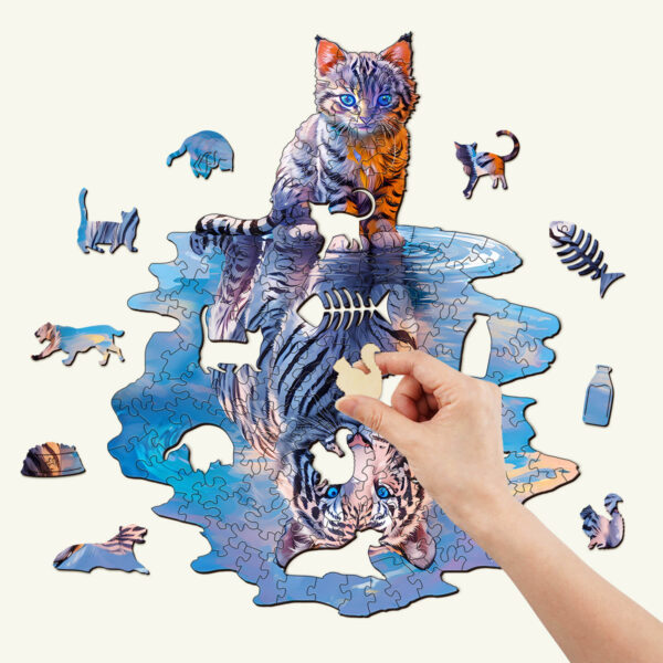 Cat Tiger Wooden Jigsaw Puzzle - Image 2
