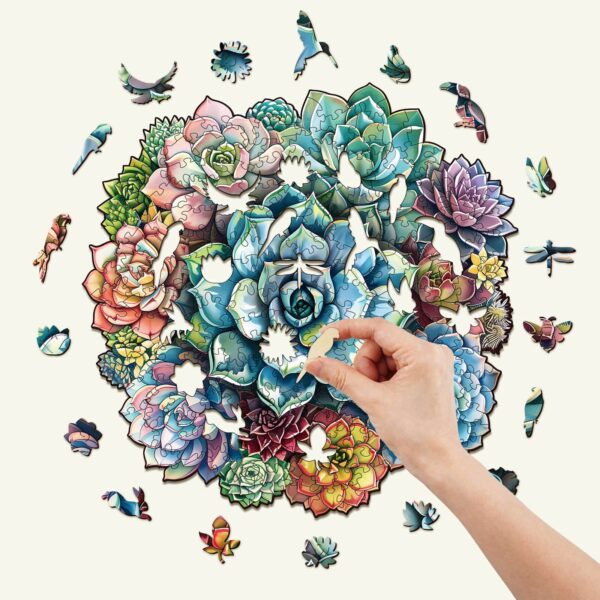 Elegant Succulent Wooden Jigsaw Puzzle - Image 2