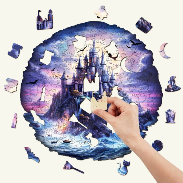 Mysterious Castle Wooden Jigsaw Puzzle - Image 2