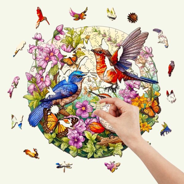 Birds And Butterflies Wooden Jigsaw Puzzle - Image 2