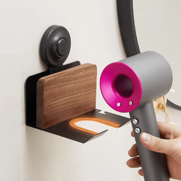 Suction Cup Maillard Walnut Hair Dryer Stand - Image 2