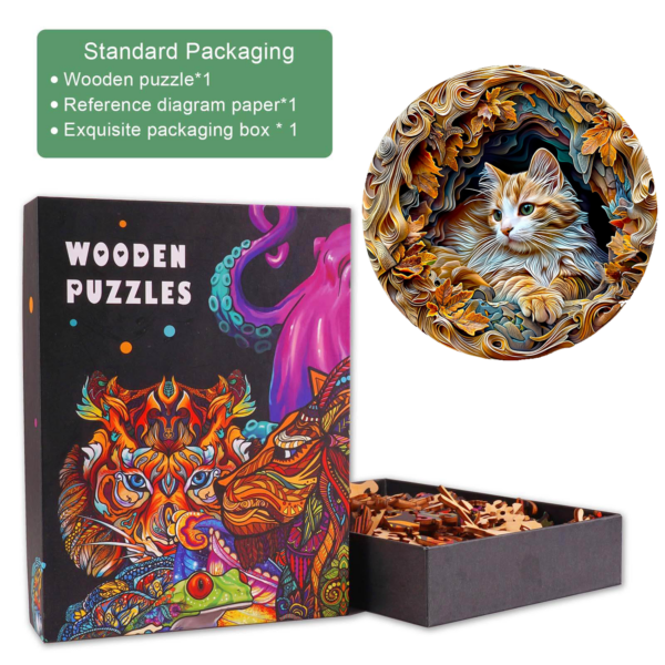 3D Cat Wooden Jigsaw Puzzle - Image 7