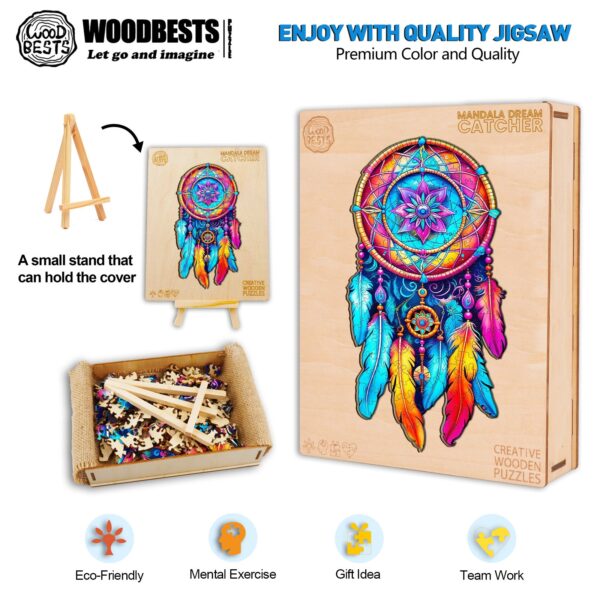 Mandala Dream Catcher Wooden Jigsaw Puzzle - Image 5