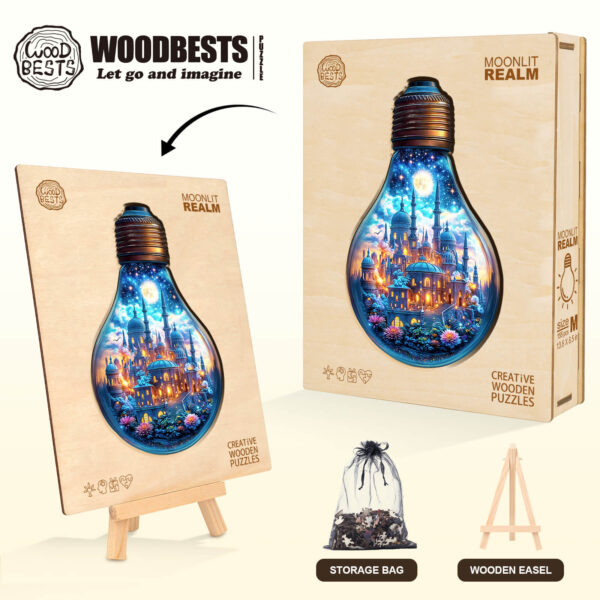 Moonlit Realm Wooden Jigsaw Puzzle - Image 6