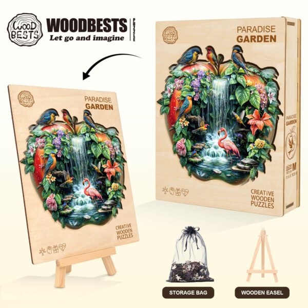 Paradise Garden Wooden Jigsaw Puzzle - Image 6