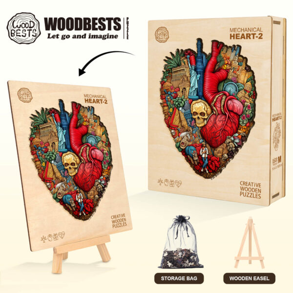 Mechanical Heart-2 Wooden Jigsaw Puzzle - Image 6