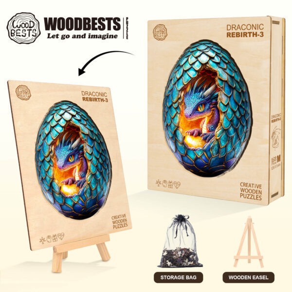 Draconic Rebirth-3  Wooden Jigsaw Puzzle - Image 8