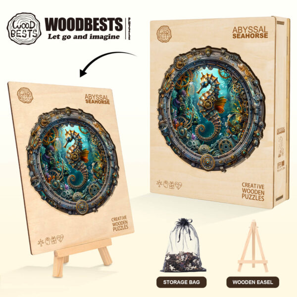 Abyssal seahorse Wooden Jigsaw Puzzle - Image 6
