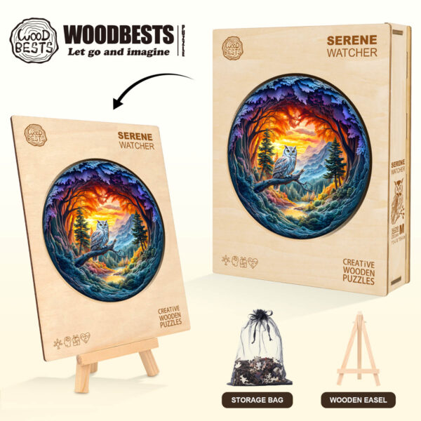 Serene Watcher  Wooden Jigsaw Puzzle - Image 6