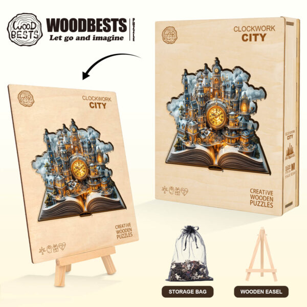Clockwork City Wooden Jigsaw Puzzle - Image 6