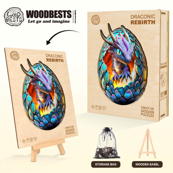 Draconic Rebirth  Wooden Jigsaw Puzzle - Image 6