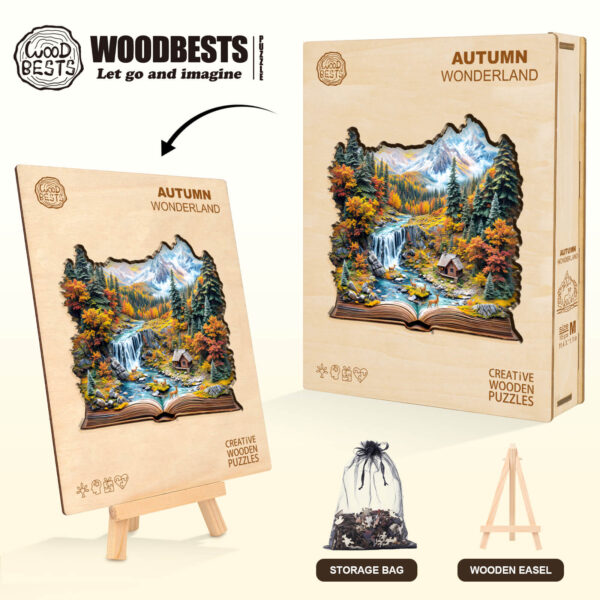 Autumn Wonderland Wooden Jigsaw Puzzle - Image 6