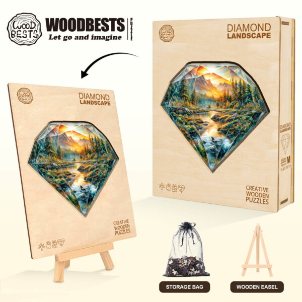 Diamond Landscape Wooden Jigsaw Puzzle - Image 6