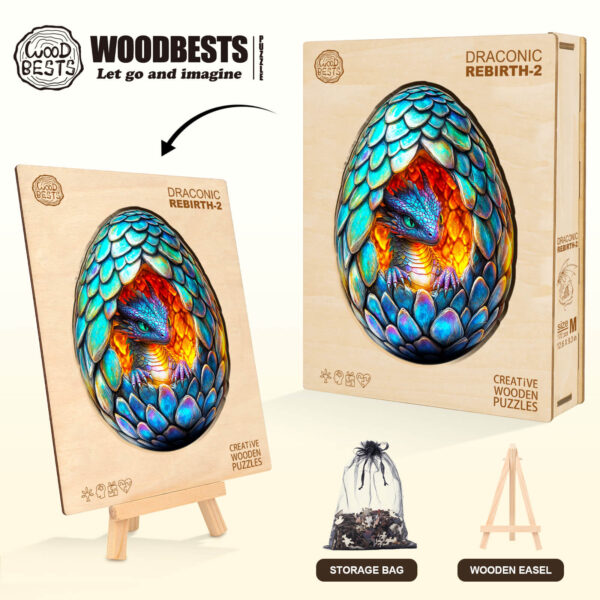 Draconic Rebirth-2  Wooden Jigsaw Puzzle - Image 6