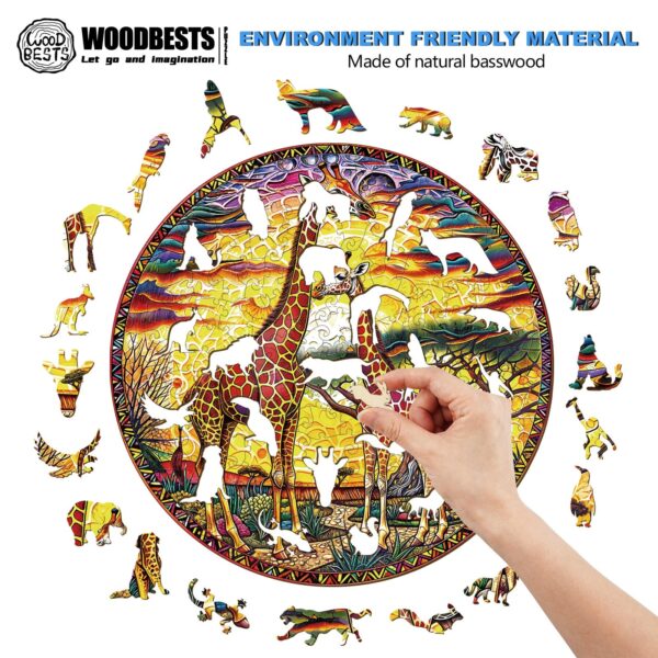 Giraffe Wooden Jigsaw Puzzle - Image 3
