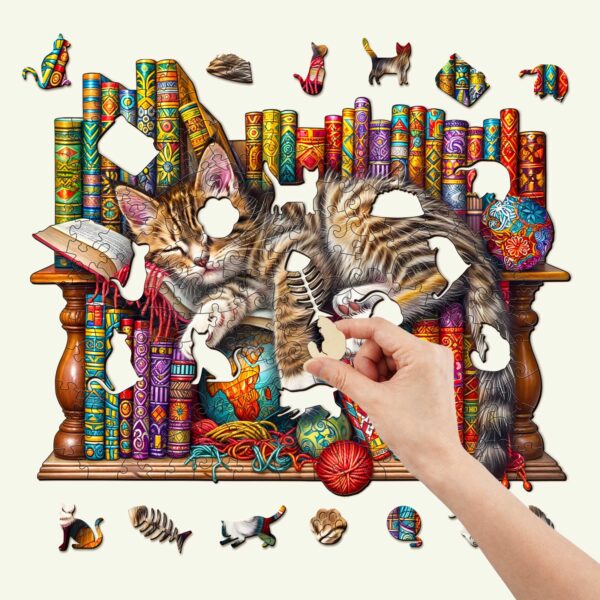 Dreamy Cat-Li Wooden Jigsaw Puzzle - Image 2