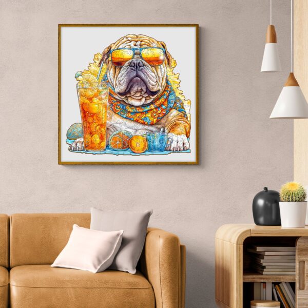 Summer Bulldog-1 Wooden Jigsaw Puzzle - Image 8