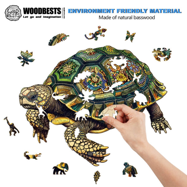 Wise Turtle Wooden Jigsaw Puzzle - Image 3