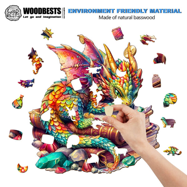 Jeweled Dragon Wooden Jigsaw Puzzle - Image 4
