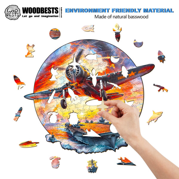 Fighter Plane Wooden Jigsaw Puzzle - Image 3
