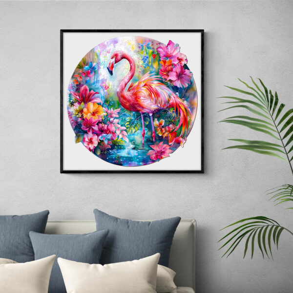 Charming Flamingo Wooden Jigsaw Puzzle - Image 8