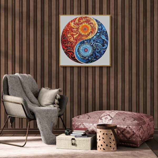 Yellow Blue Yin Yang Wooden Jigsaw Puzzle - Image 8