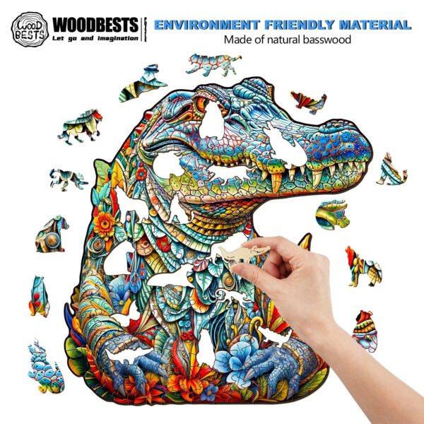 Crocodile Wooden Jigsaw Puzzle - Image 3