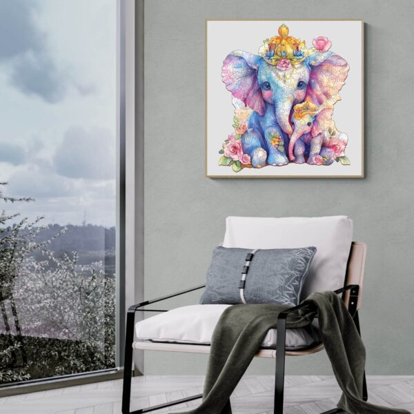 Parent child elephant Wooden Jigsaw Puzzle - Image 8