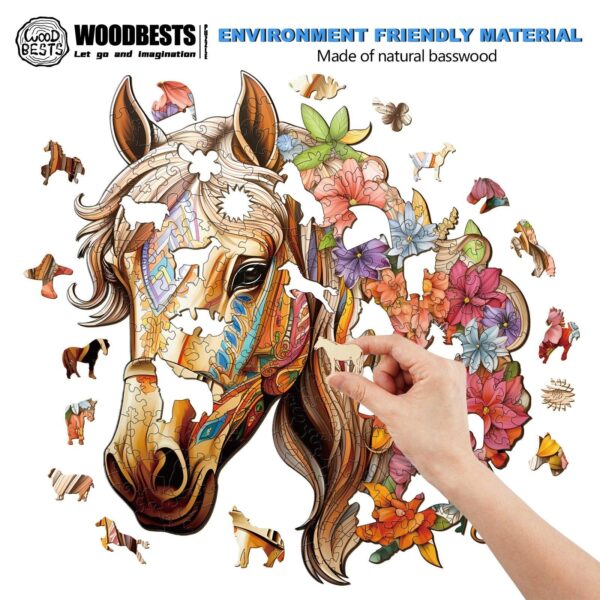 Gentle Horse Wooden Jigsaw Puzzle - Image 3