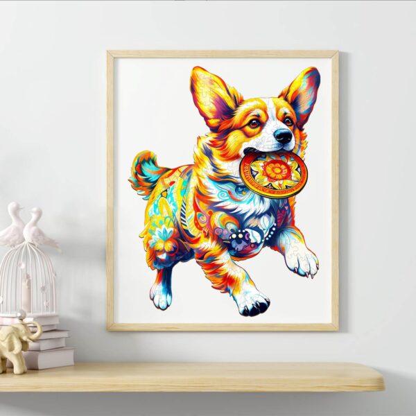 Dog Playing with Toys Wooden Jigsaw Puzzle - Image 8