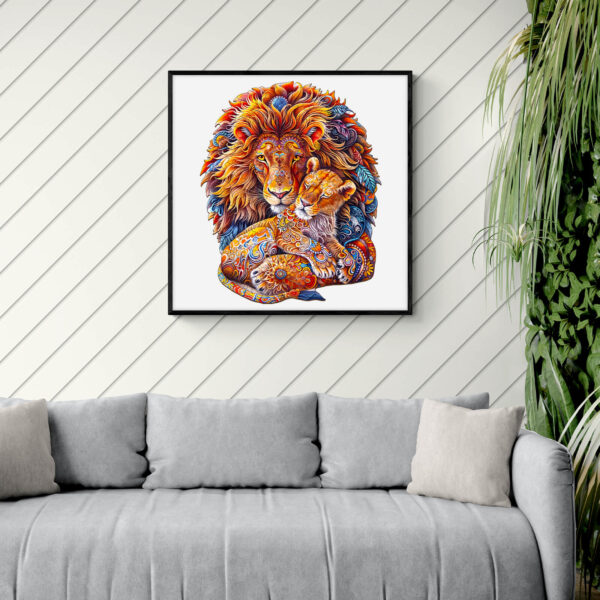 Fatherly Lion Wooden Jigsaw Puzzle - Image 8
