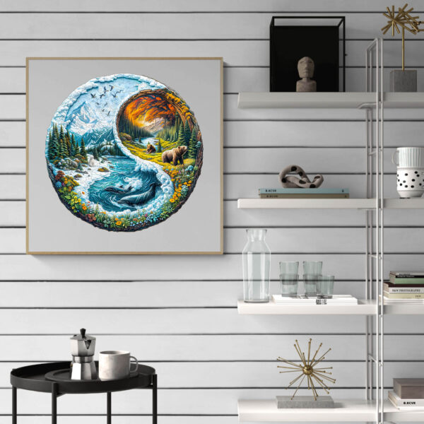 Yin yang glacial forest Wooden Jigsaw Puzzle - Image 12