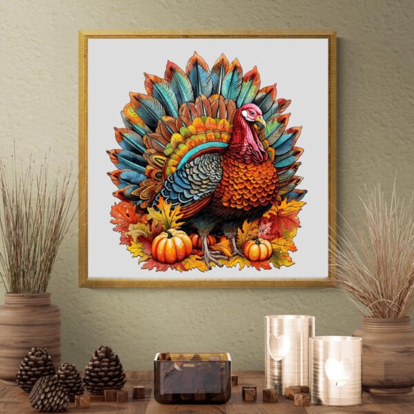 Colorful Turkey Wooden Jigsaw Puzzle - Image 8