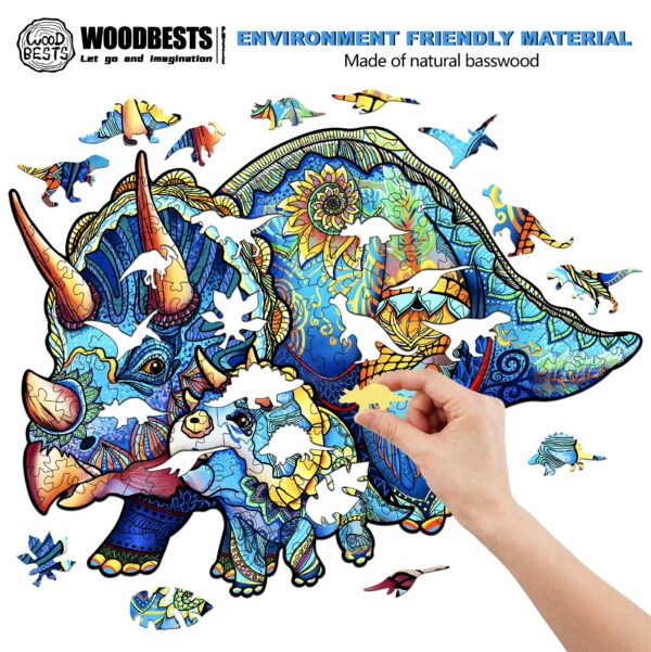 Triceratops Wooden Jigsaw Puzzle - Image 2