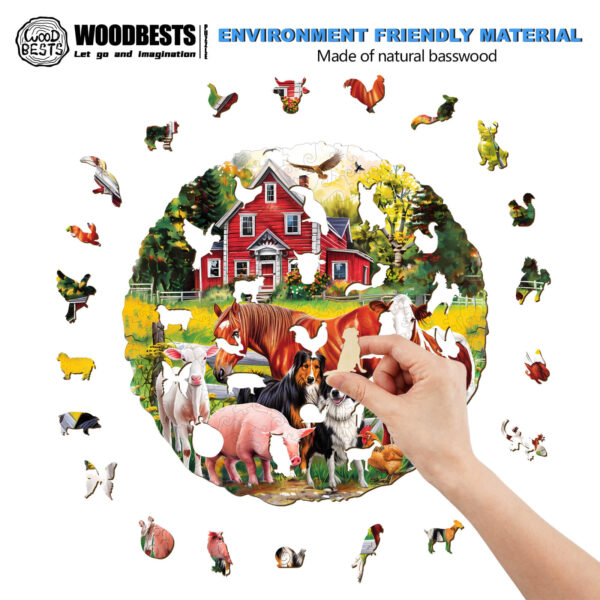 Farm Animals Wooden Jigsaw Puzzle - Image 3