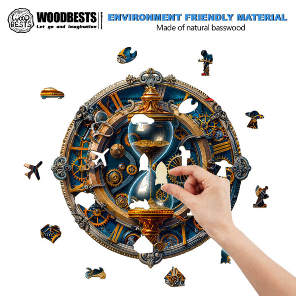 Mechanical hourglass  Wooden Jigsaw Puzzle - Image 4