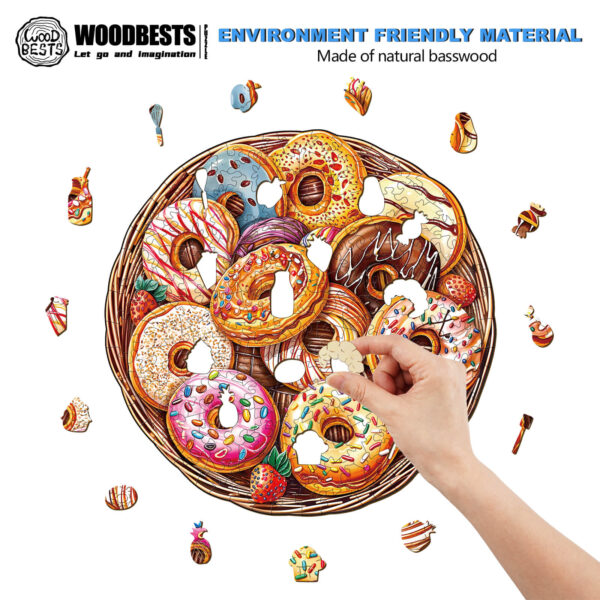 Donuts Wooden Jigsaw Puzzle - Image 4