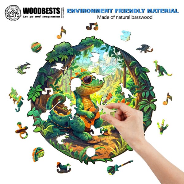 Rock Dinosaur-1 Wooden Jigsaw Puzzle - Image 3