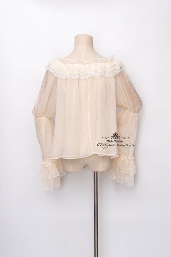 Color Cream Tiered Blouse - Image 2