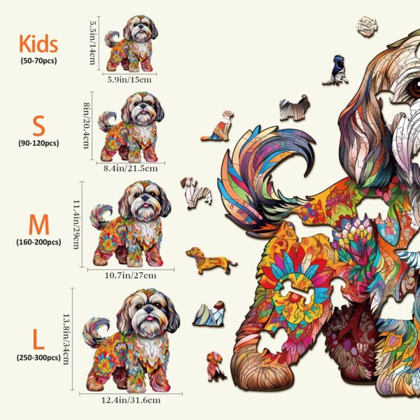 Beautiful Shih tzu-2 Wooden Jigsaw Puzzle - Image 4