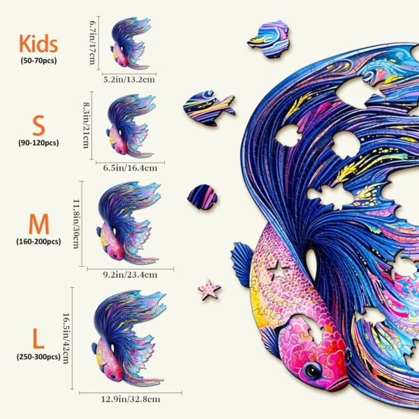 Half Moon Betta Wooden Jigsaw Puzzle - Image 5