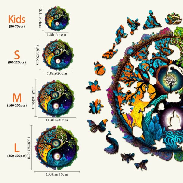 Yin Yang & Tree of Life-4 Wooden Jigsaw Puzzle - Image 4