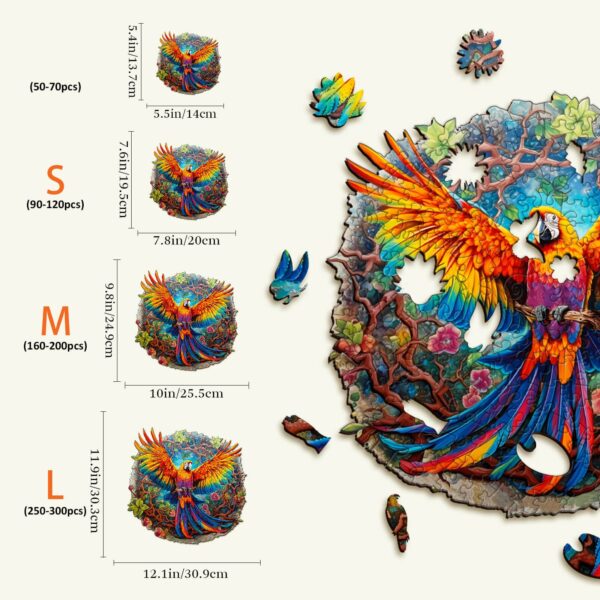 Curious Parrot Wooden Jigsaw Puzzle - Image 5