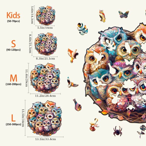 Baby Owls Wooden Jigsaw Puzzle - Image 5