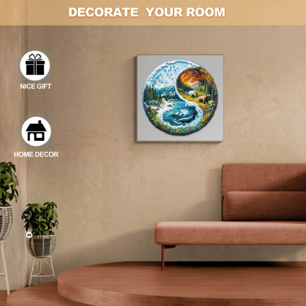 Yin yang glacial forest Wooden Jigsaw Puzzle - Image 10