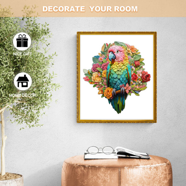Colorful Parrot Wooden Jigsaw Puzzle - Image 5