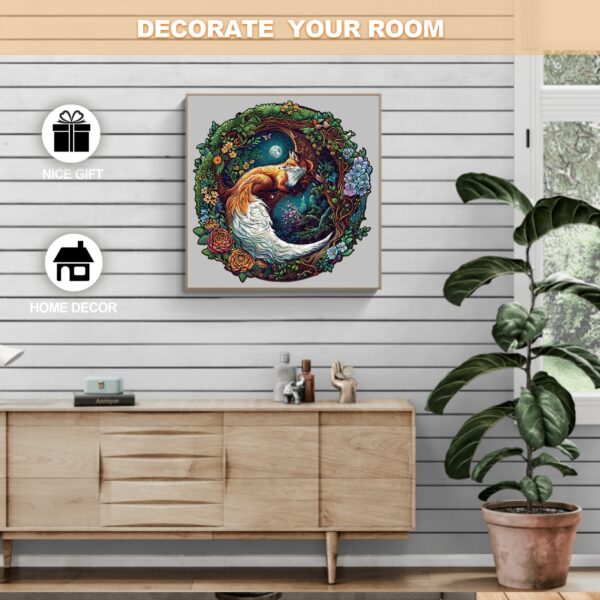 Yin Yang Fox-2 Wooden Jigsaw Puzzle - Image 5