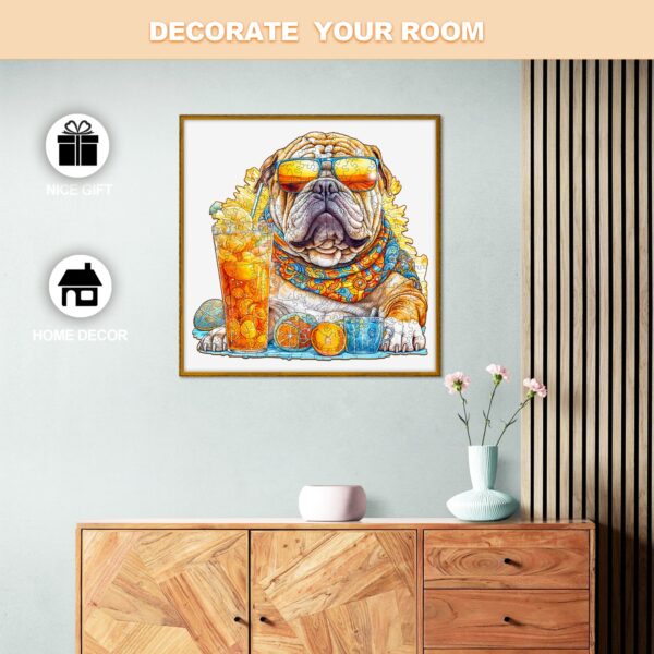 Summer Bulldog-1 Wooden Jigsaw Puzzle - Image 6