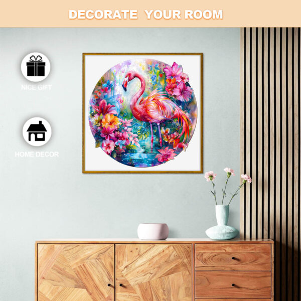 Charming Flamingo Wooden Jigsaw Puzzle - Image 5